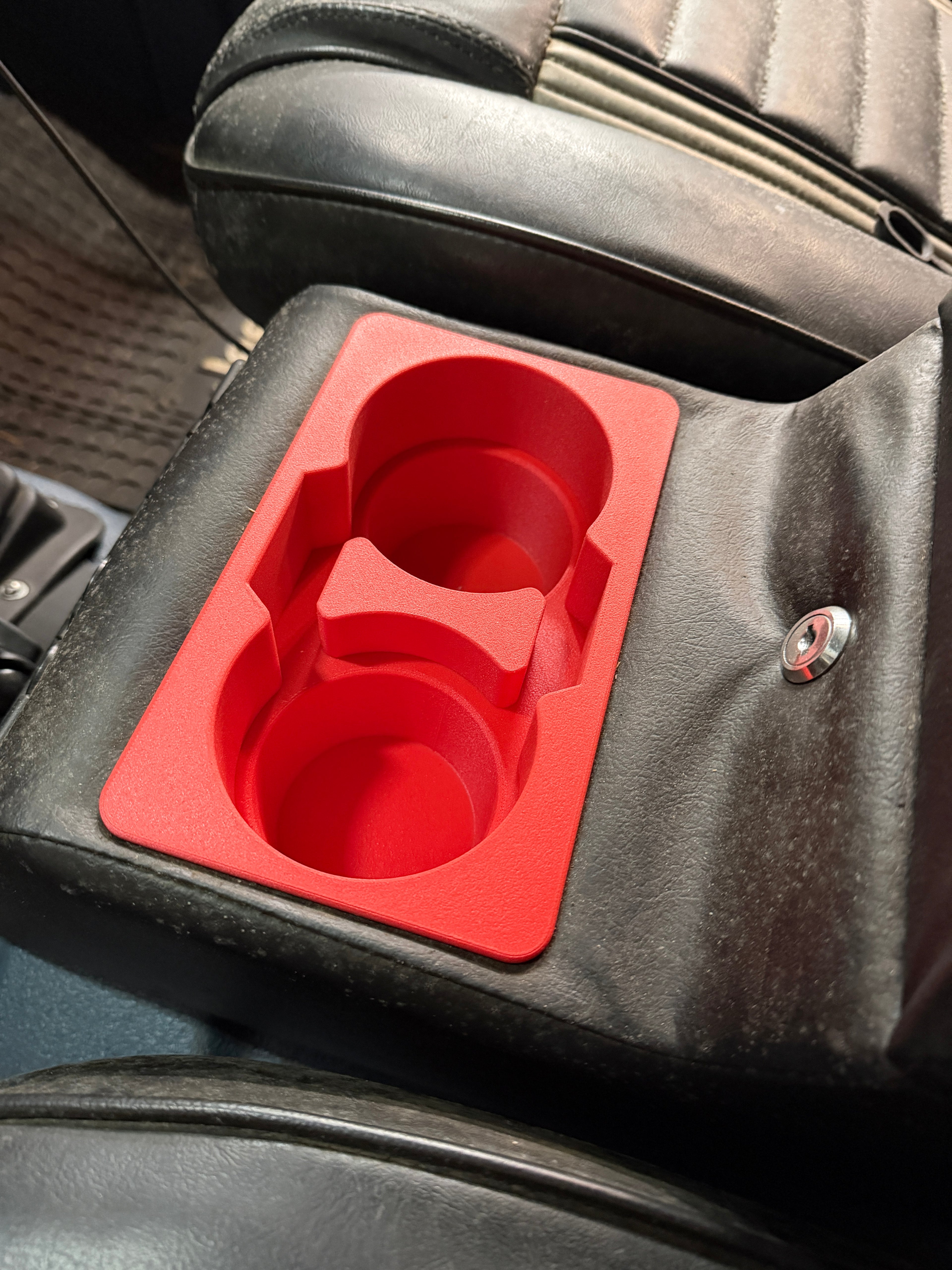 Console Insert Cupholder for aftermarket Jeep Van or Truck Restoration