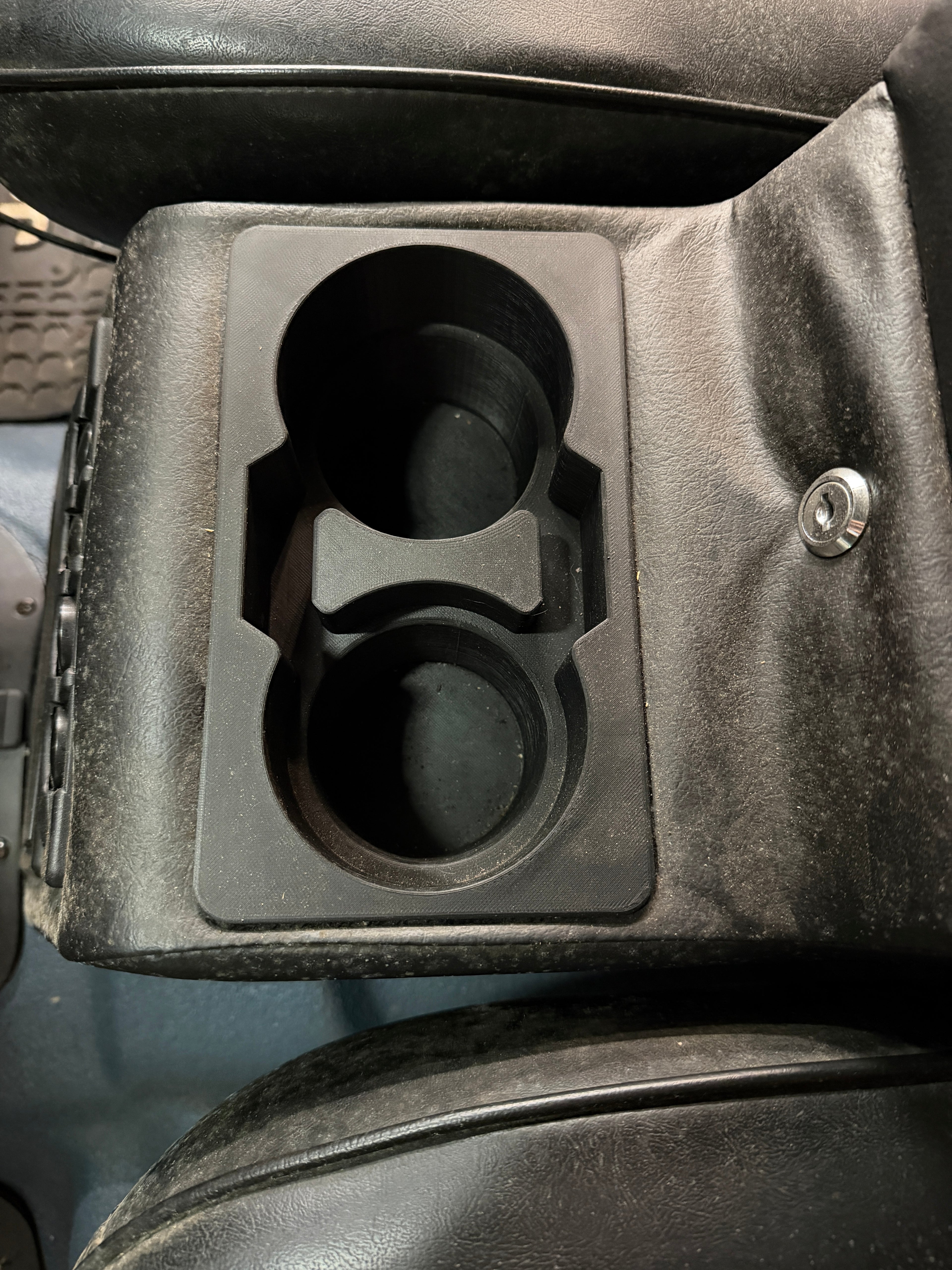 Console Insert Cupholder for aftermarket Jeep Van or Truck Restoration