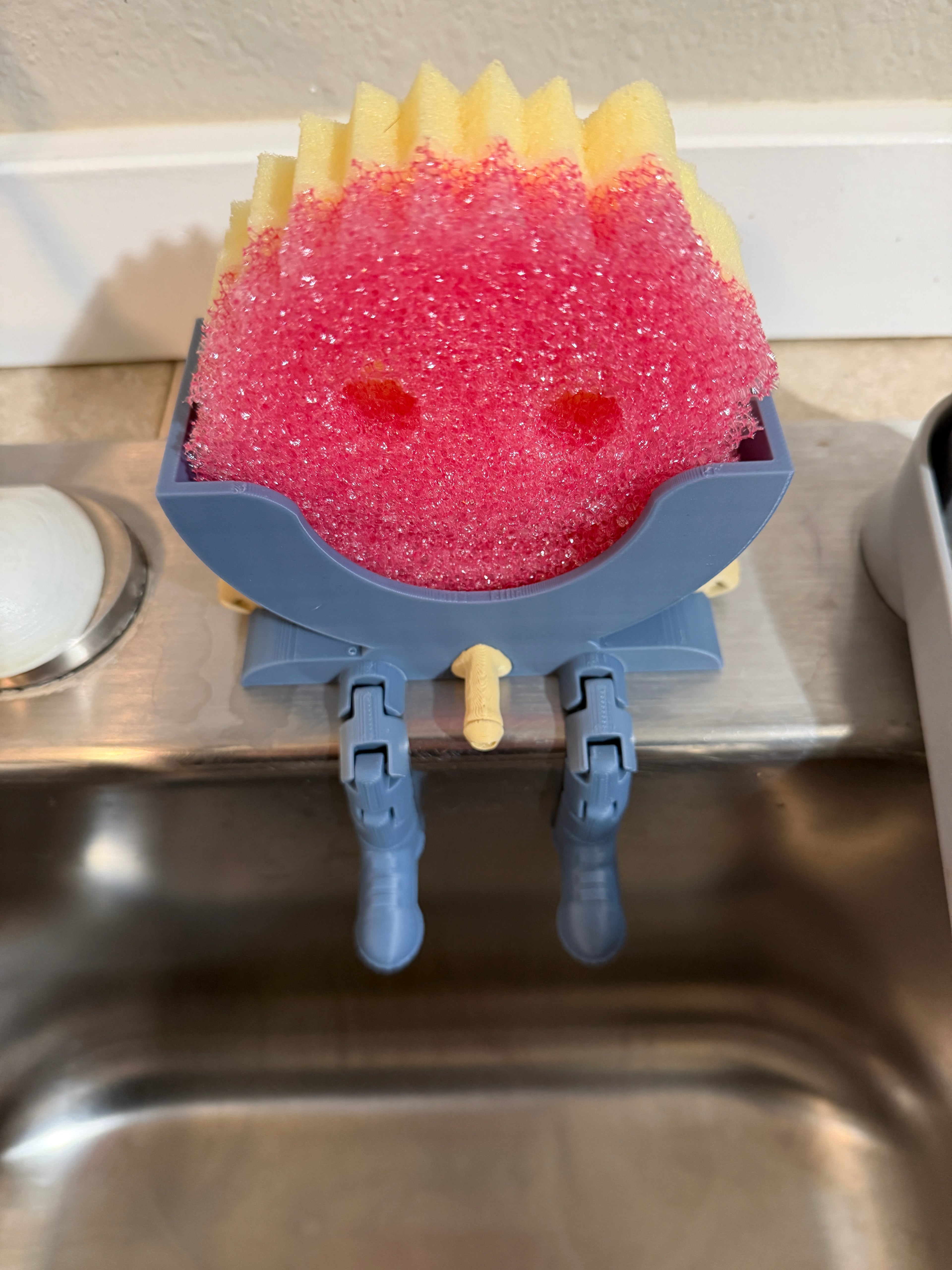 Articulating Scrub Daddy Holder | Sink Accessory | Funny Kitchen Decor | Sponge Holder