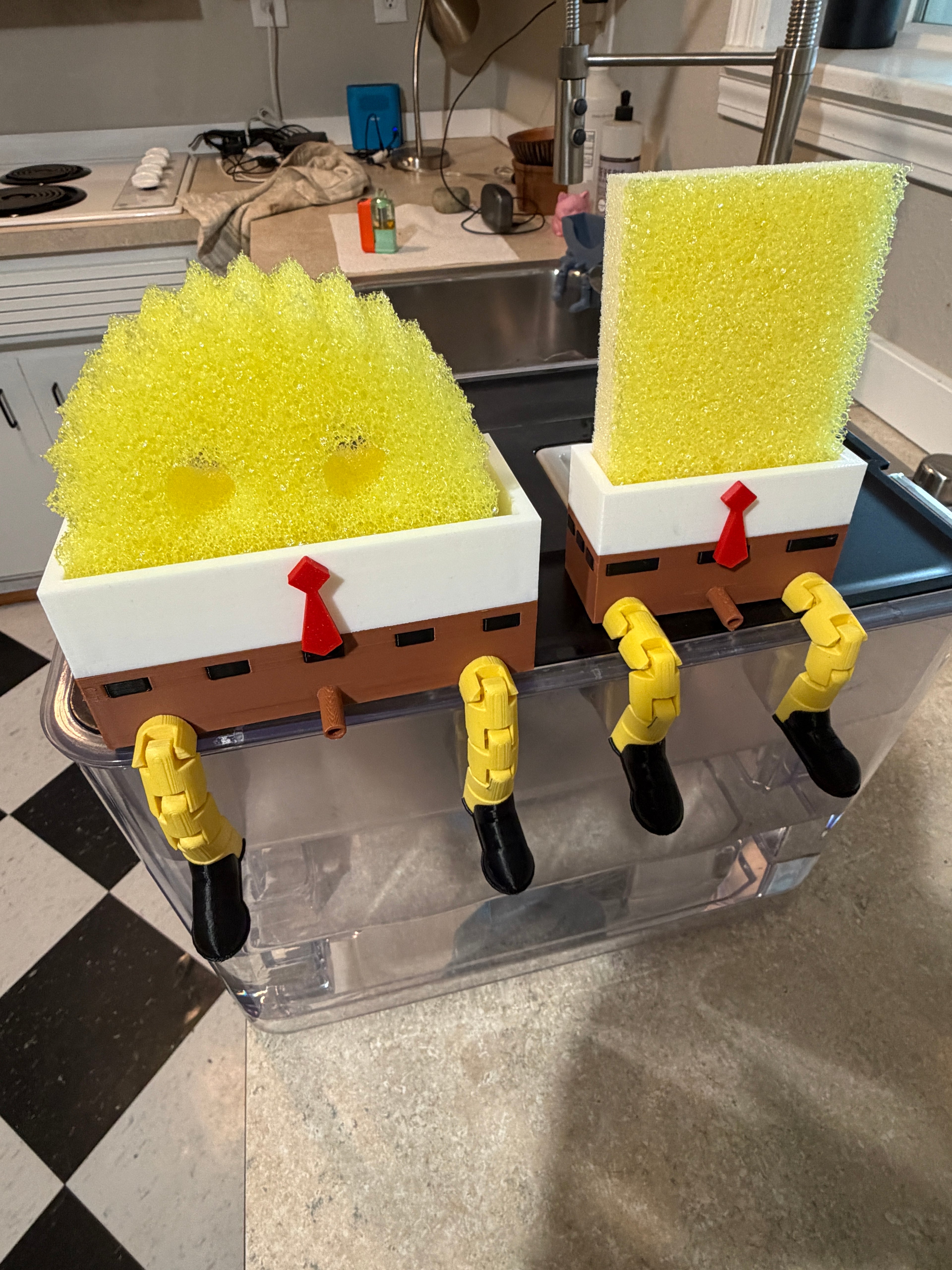 Articulating Scrub Daddy Holder | Sink Accessory | Fun Kitchen Decor | Sponge Holder
